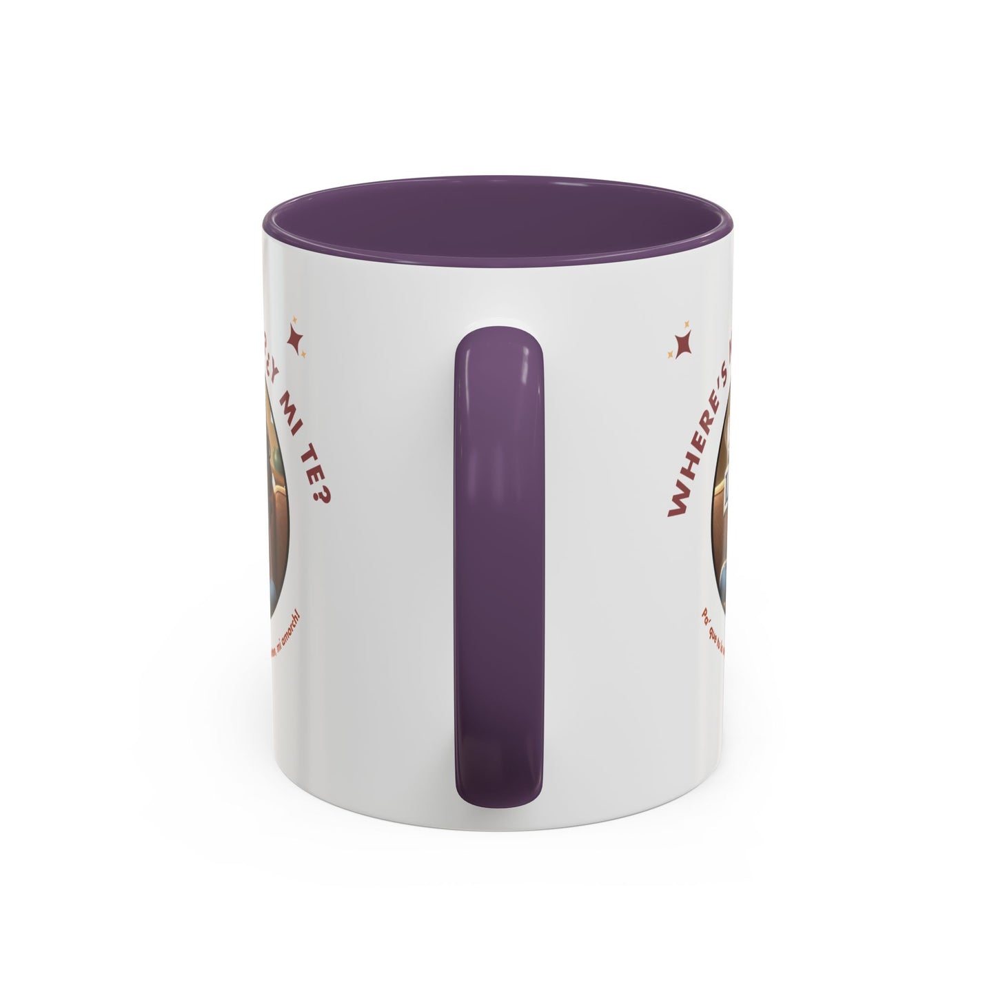 Color Accent Coffee Mug - Where's My Tea Y Mi Te
