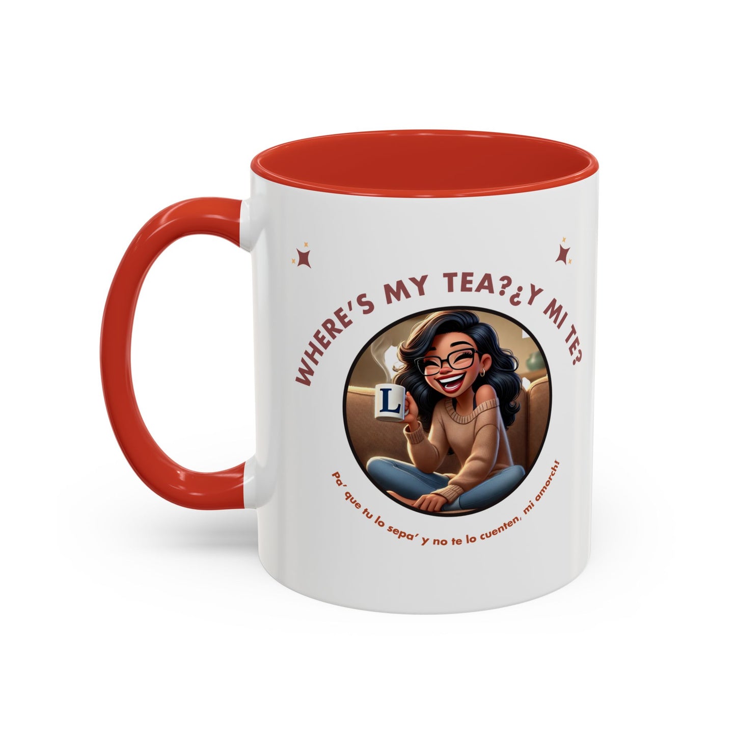 Color Accent Coffee Mug - Where's My Tea Y Mi Te