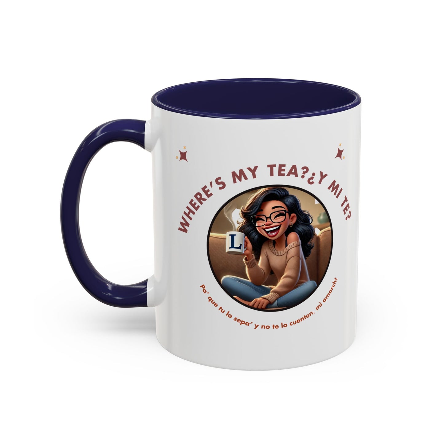 Color Accent Coffee Mug - Where's My Tea Y Mi Te
