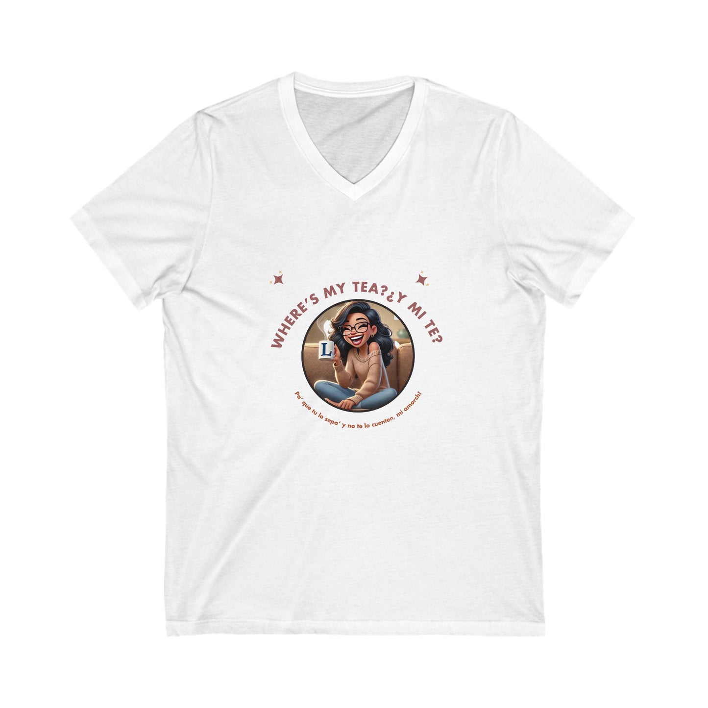 Funny Tea Lover V-Neck Tee - Where's My Tea?