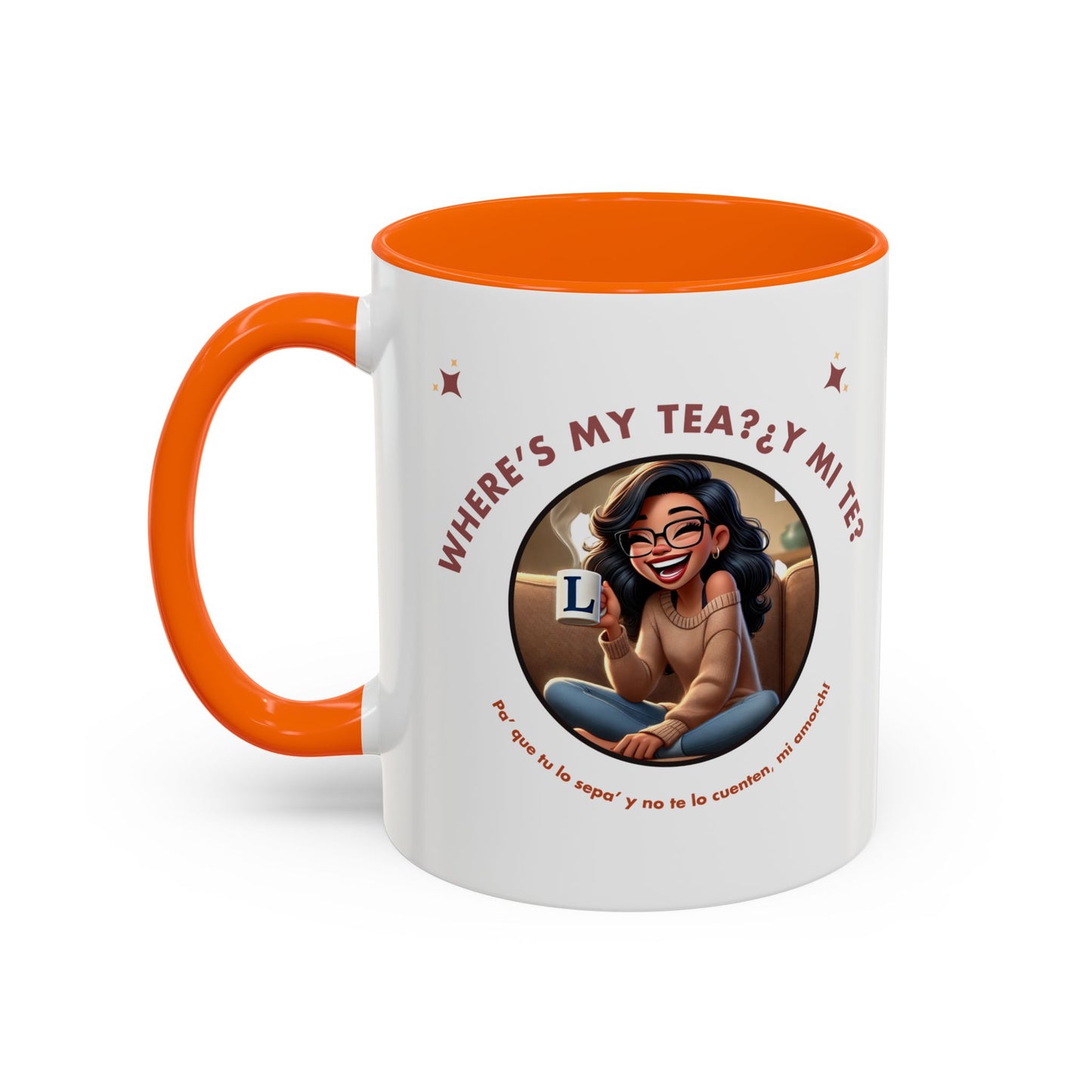 Color Accent Coffee Mug - Where's My Tea Y Mi Te
