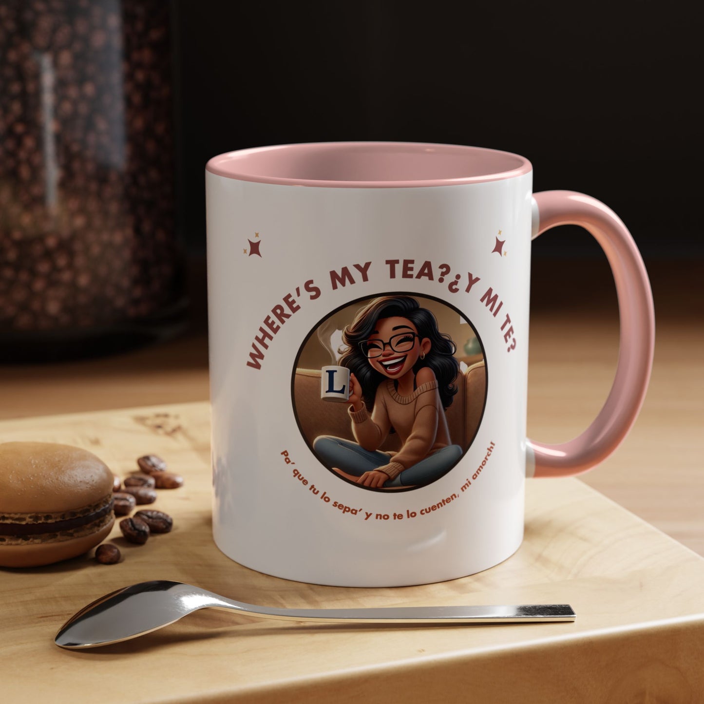 Color Accent Coffee Mug - Where's My Tea Y Mi Te