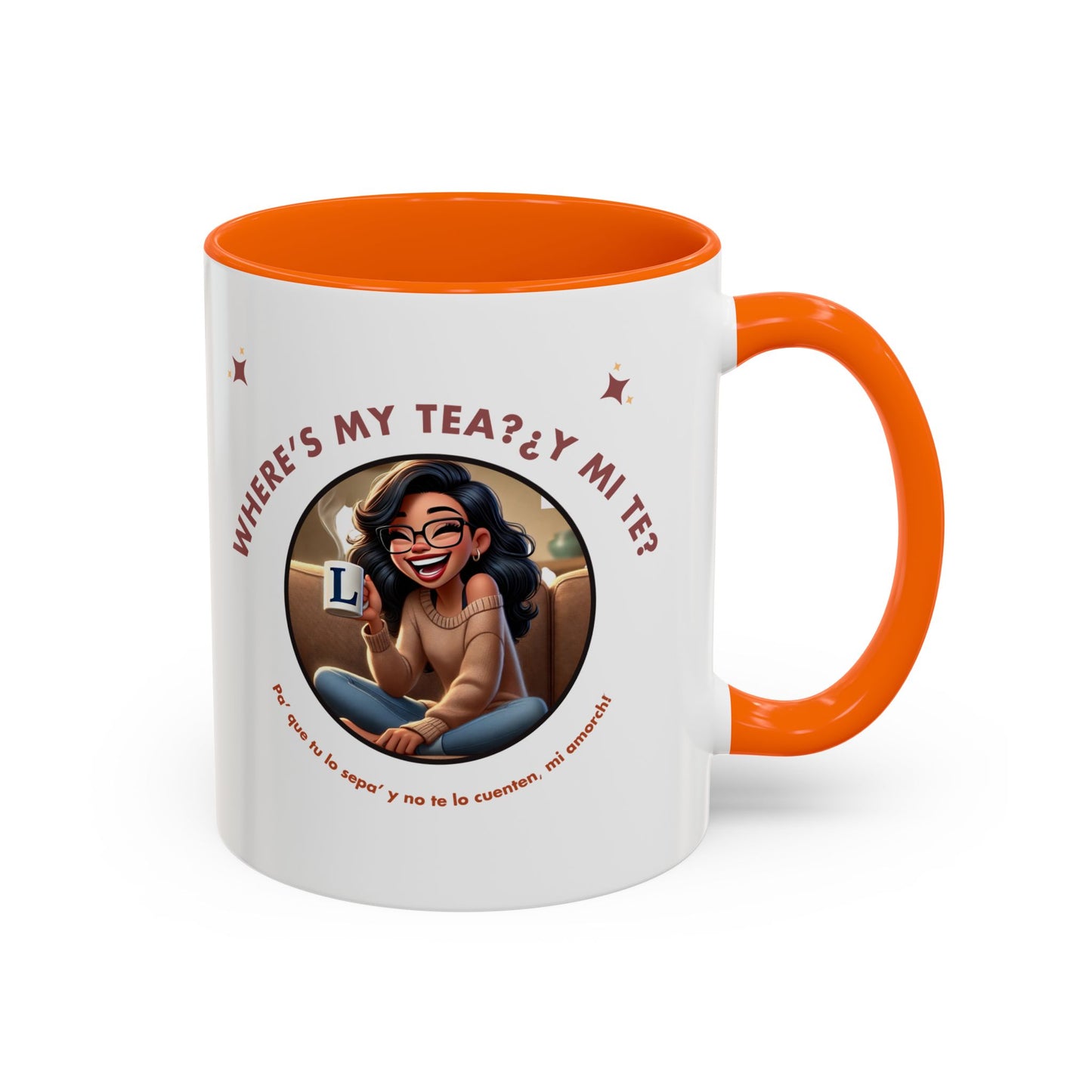 Color Accent Coffee Mug - Where's My Tea Y Mi Te