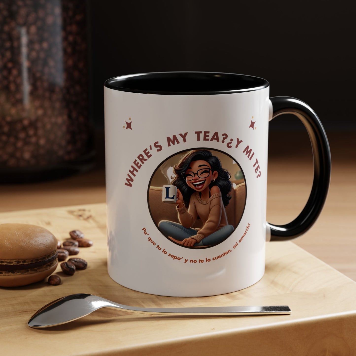Color Accent Coffee Mug - Where's My Tea Y Mi Te