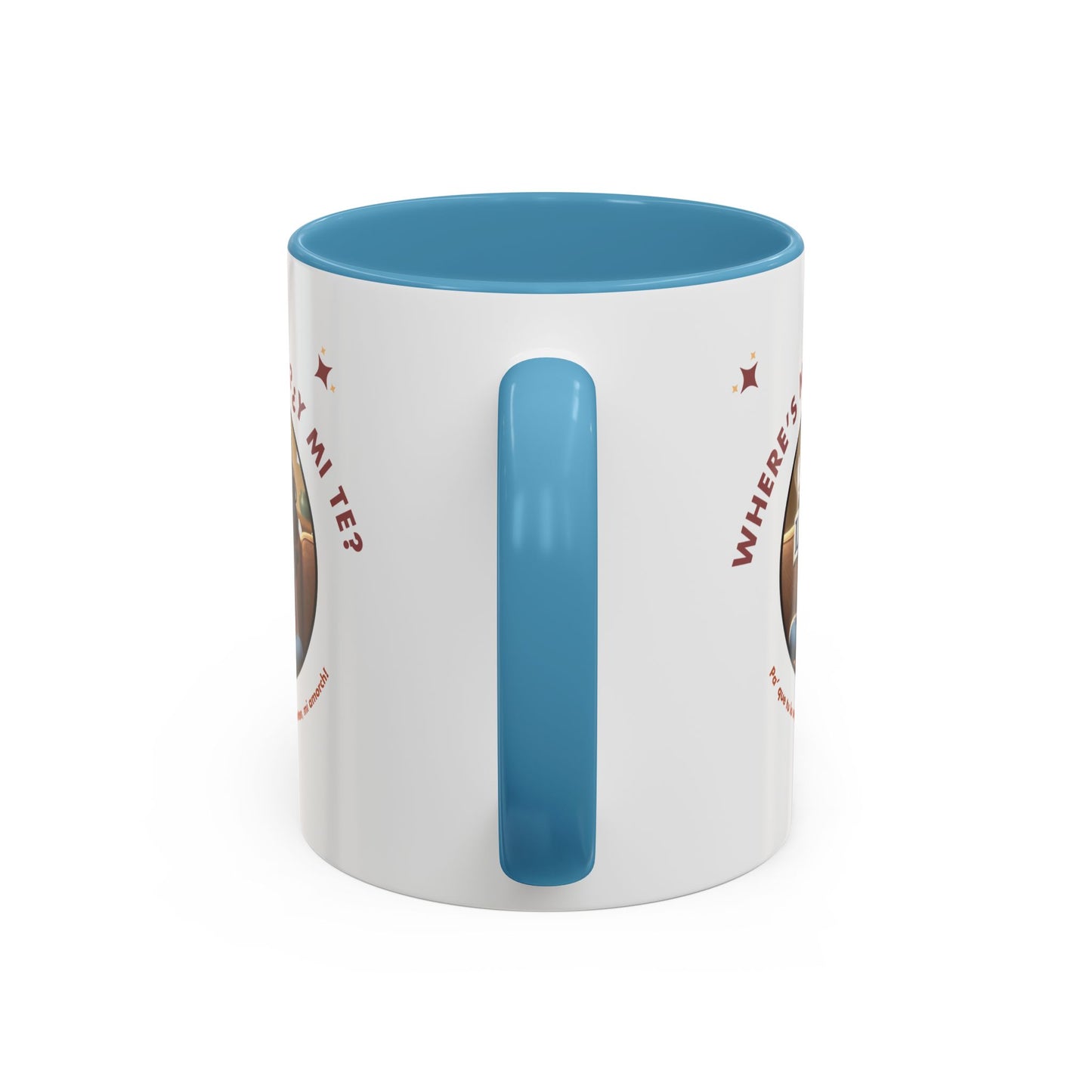 Color Accent Coffee Mug - Where's My Tea Y Mi Te