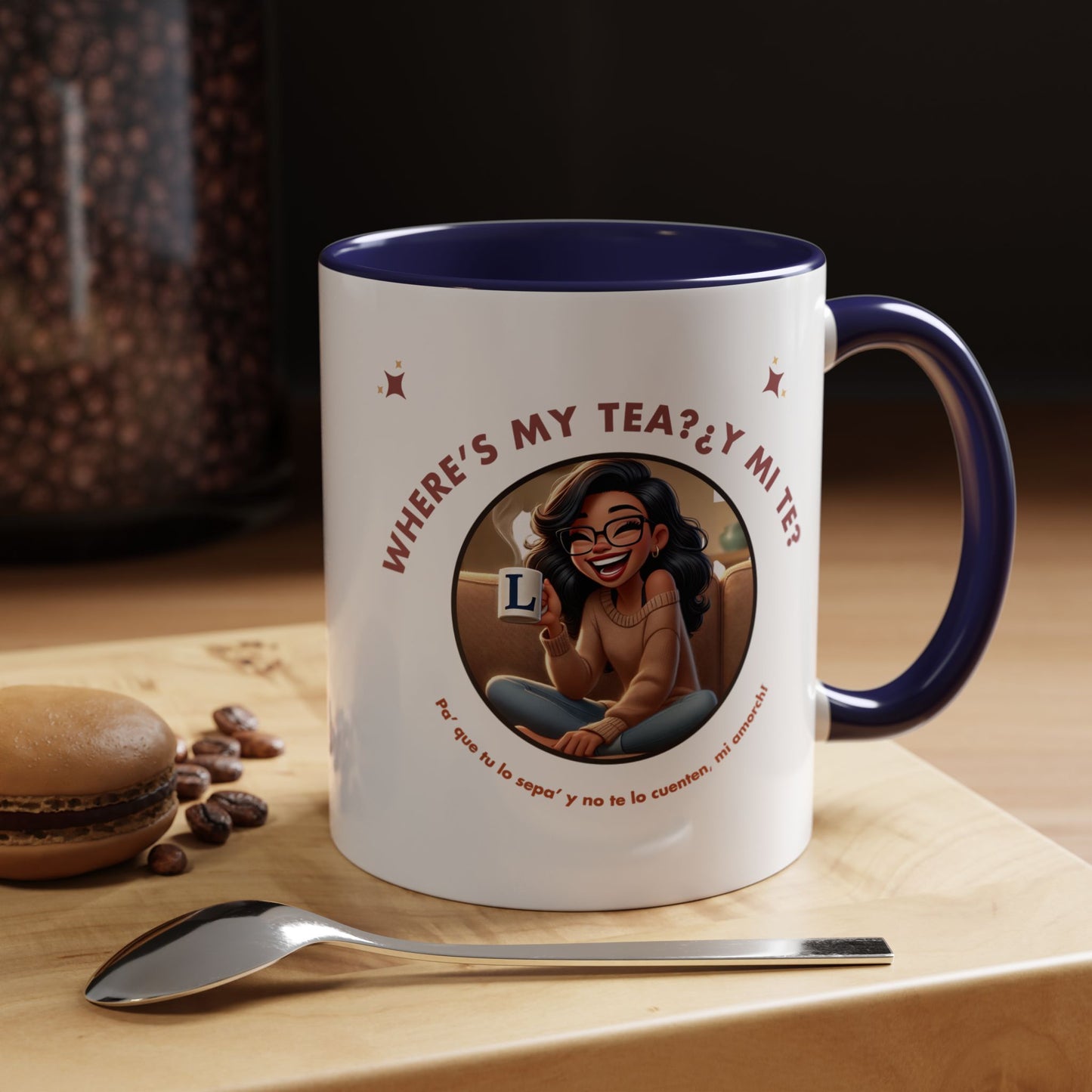 Color Accent Coffee Mug - Where's My Tea Y Mi Te