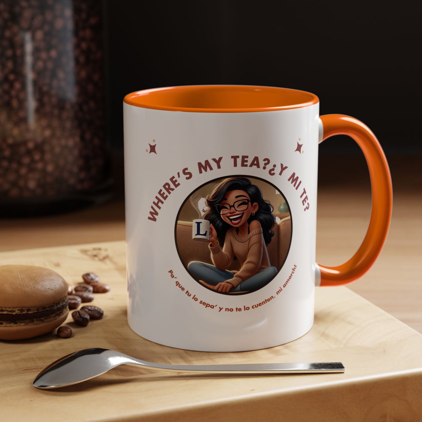 Color Accent Coffee Mug - Where's My Tea Y Mi Te