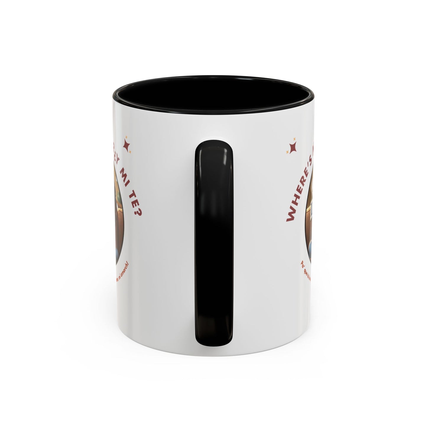 Color Accent Coffee Mug - Where's My Tea Y Mi Te