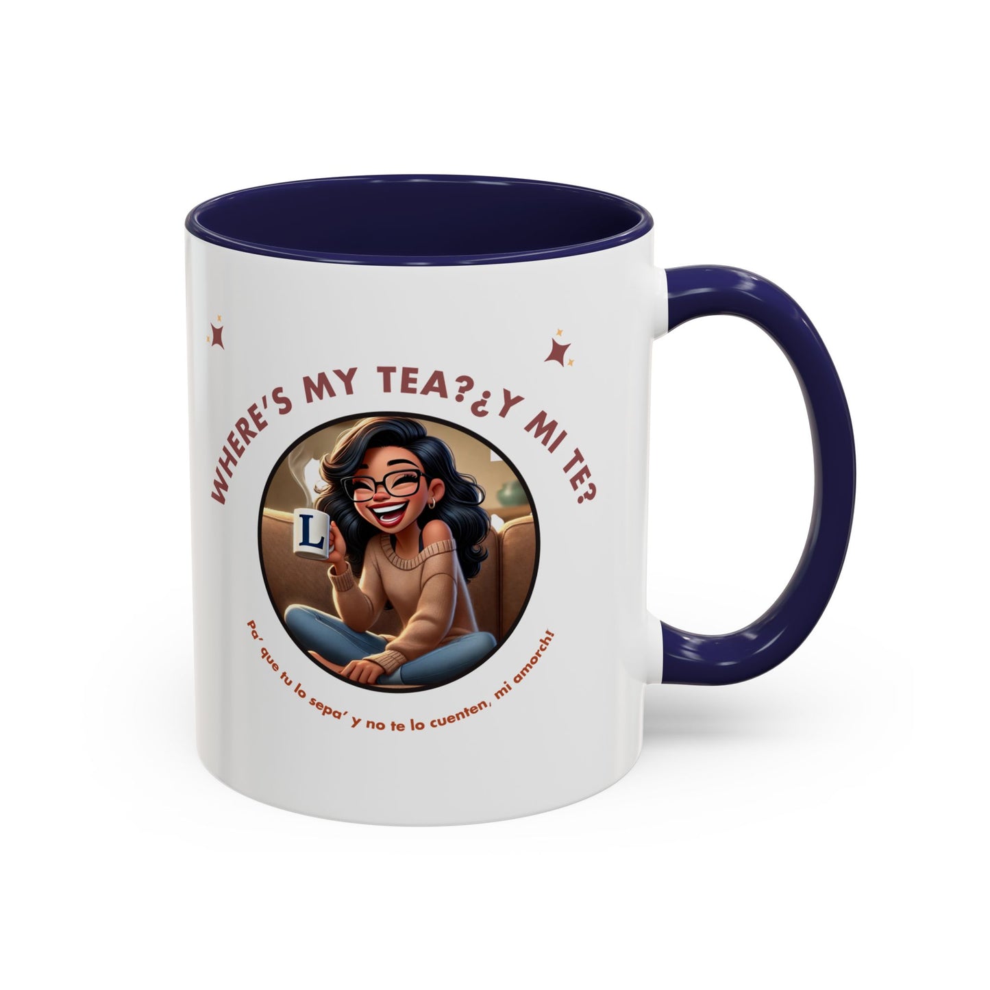 Color Accent Coffee Mug - Where's My Tea Y Mi Te